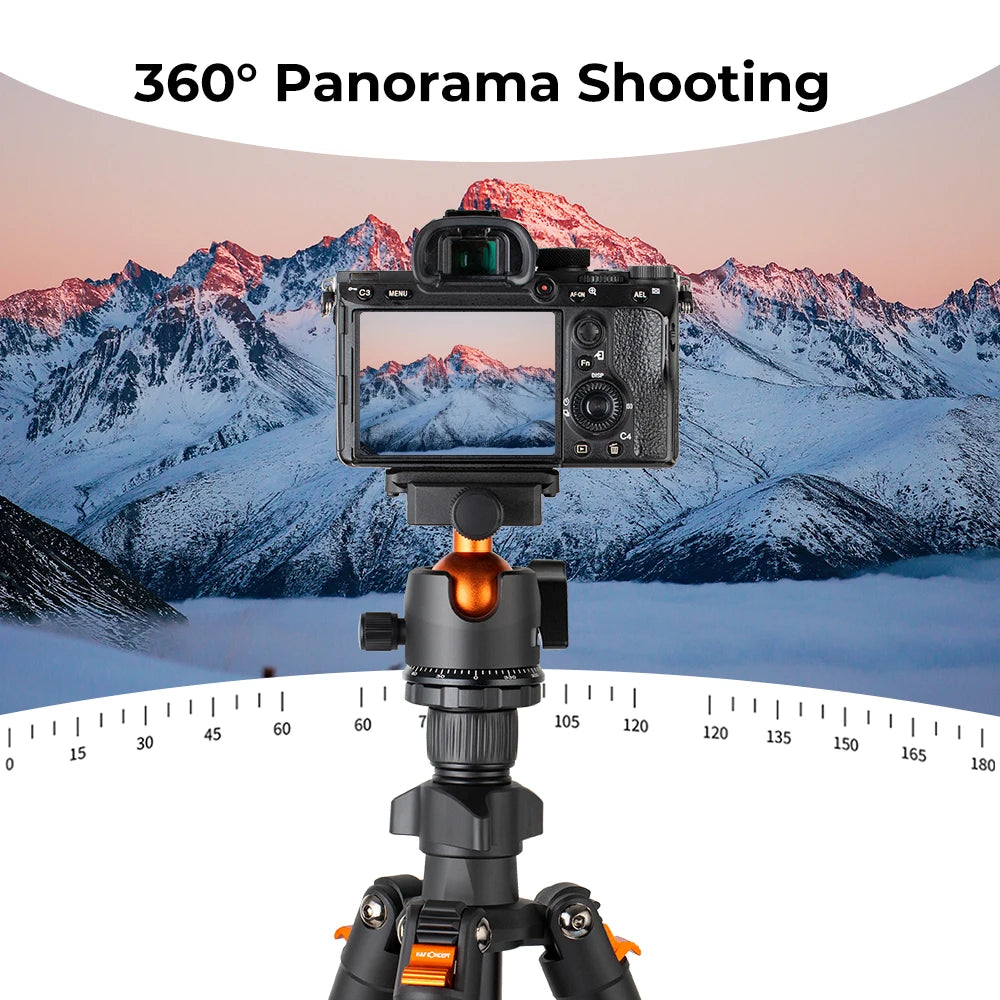Trépied de Voyage Flexible pour Appareil Photo avec Tête Rotative 360° pour DSLR