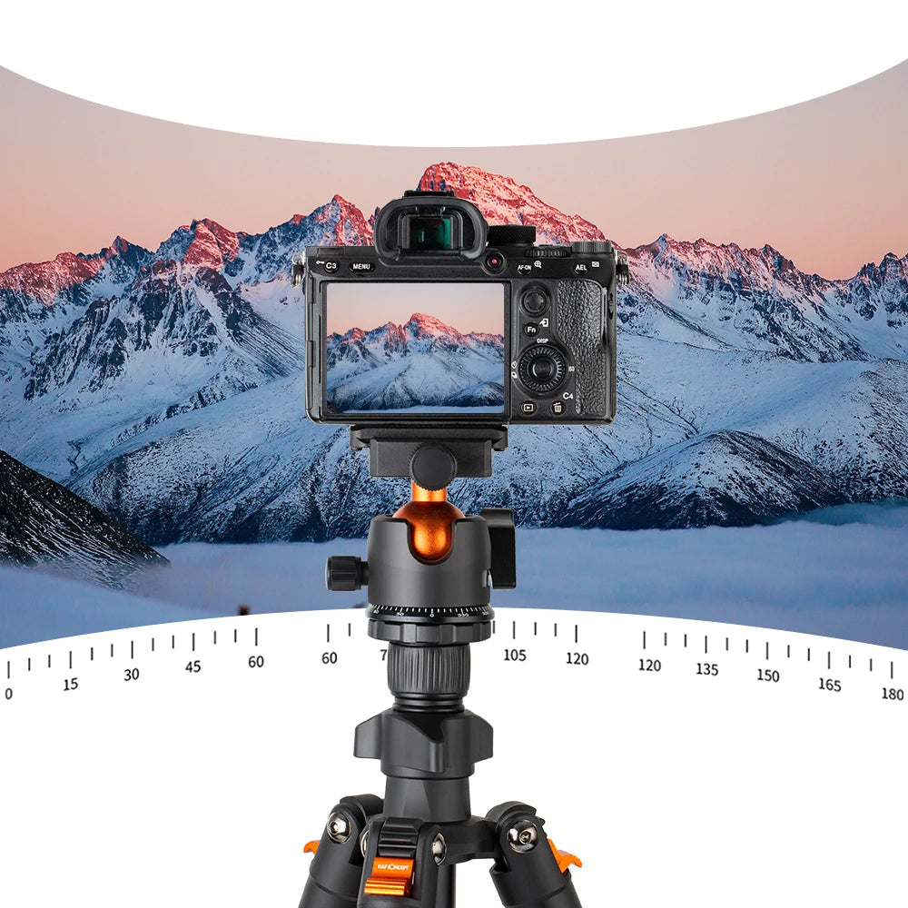 Trépied de Voyage Flexible K&F Concept pour Appareil Photo avec Tête Rotative 360° pour DSLR