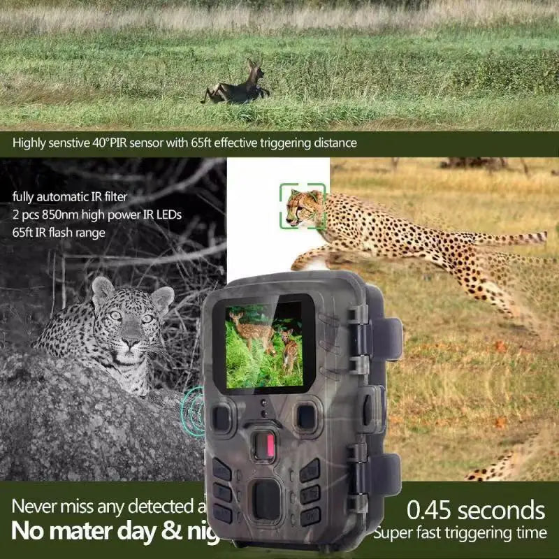 Caméra de Chasse Nocturne Mini301 - 24MP avec Vision Infrarouge et Détection Rapide