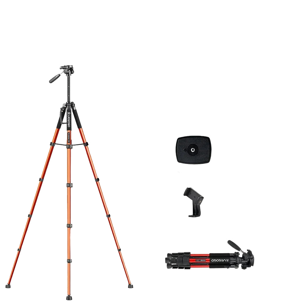 Trépied Professionnel Q188 - 187cm pour Caméra, Jumelles et Téléphone 360°