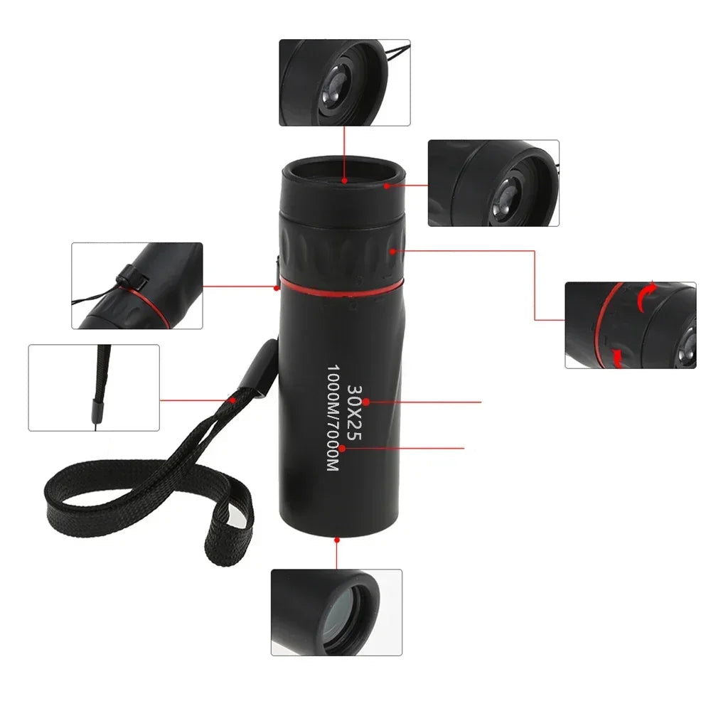Monoculaire Haute Définition Étanche avec Zoom 10X et Large FOV