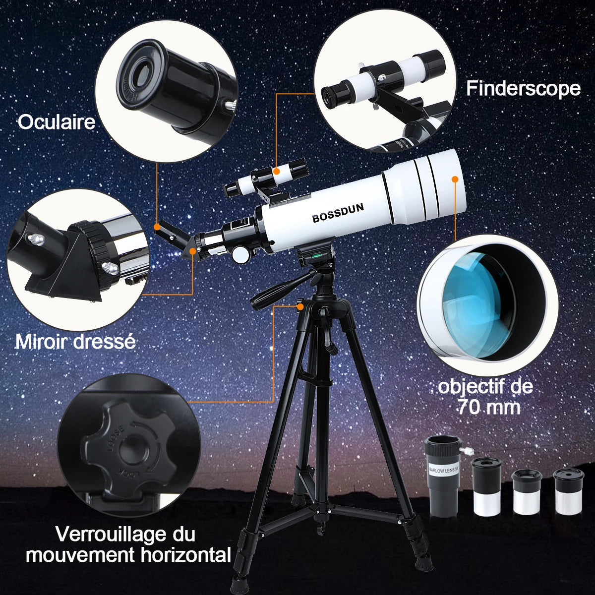 Télescope Monoculaire Professionnel 333x avec Lentilles FMC et Trépied