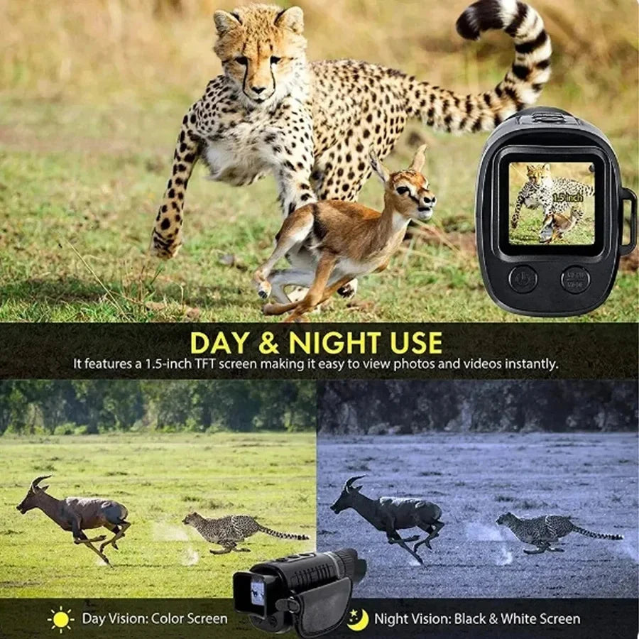 Monocle de Vision Nocturne Infrarouge avec Zoom Numérique 5X pour Chasse