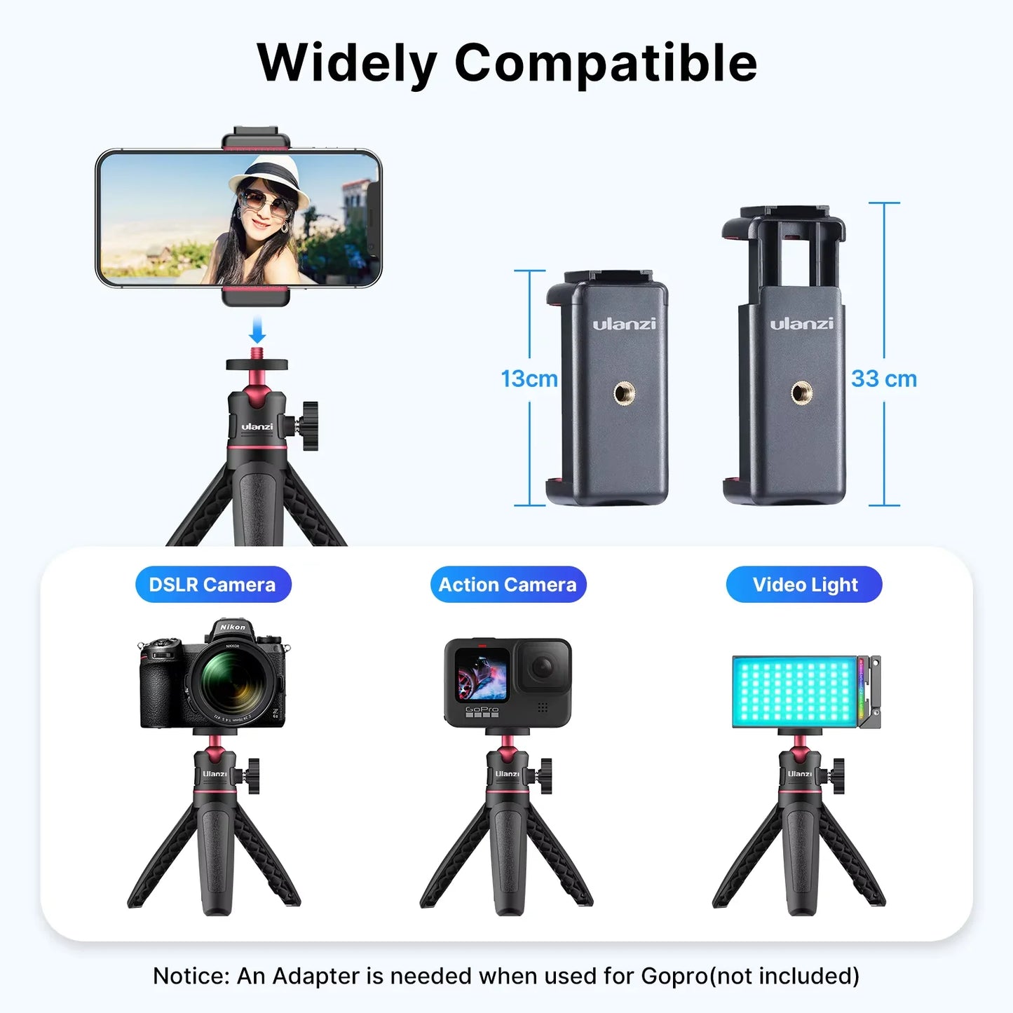 Trépied Mini Ulanzi MT-08 Blanc Polyvalent pour Appareils Photo et Smartphones