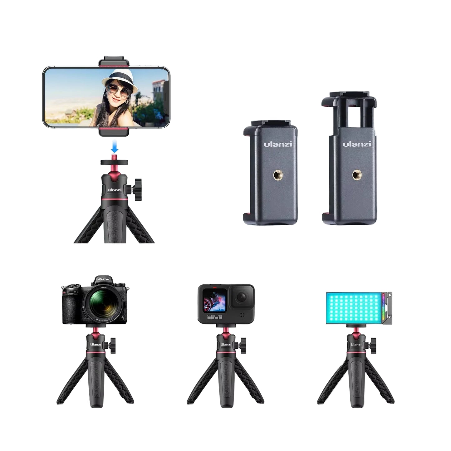 Trépied Mini Ulanzi MT-08 Blanc Polyvalent pour Appareils Photo et Smartphones