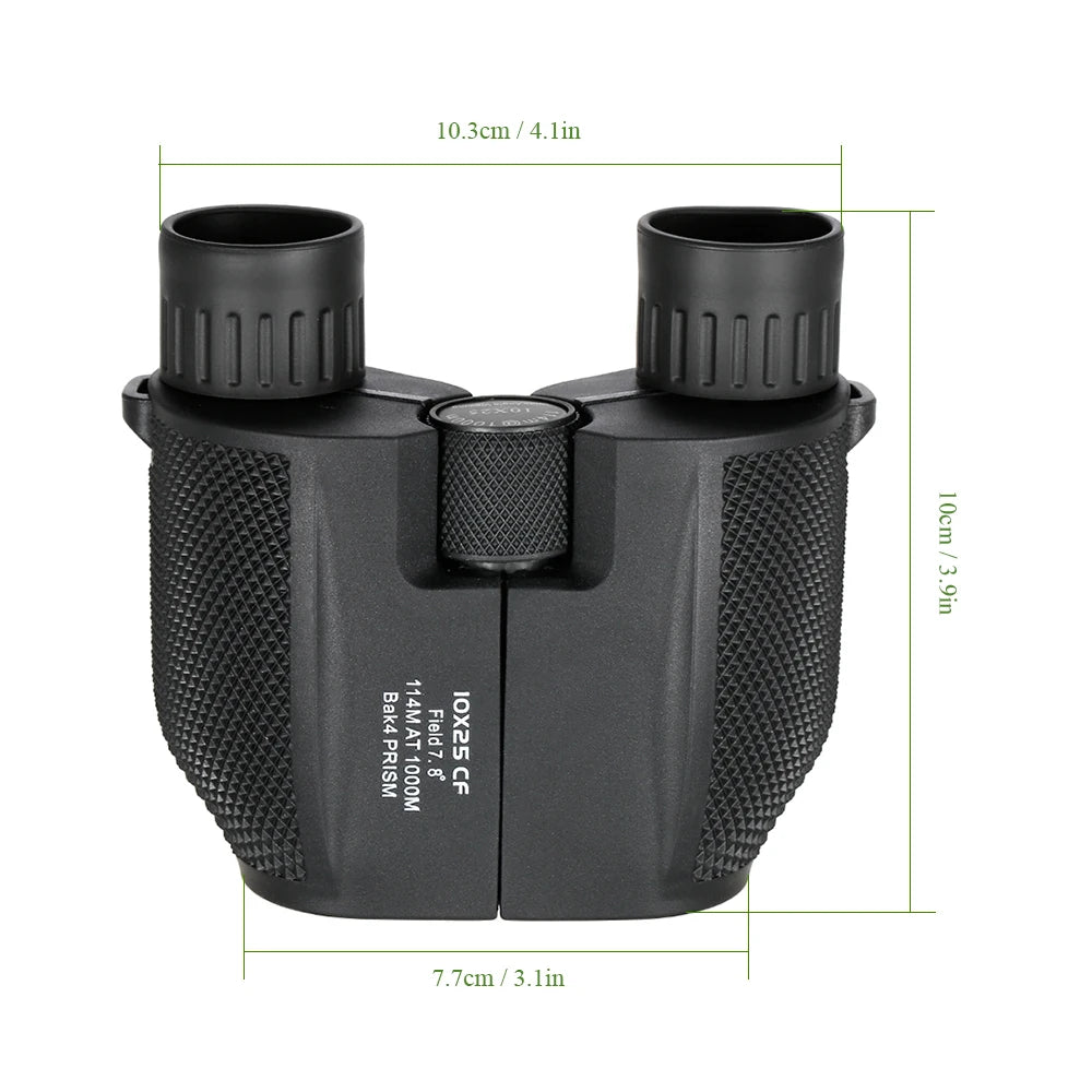 Jumelles Compactes 10x25 avec Prisme BAK4 et Optiques Multi-Couches