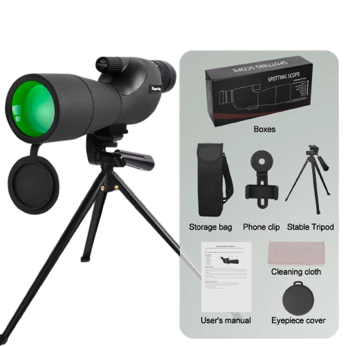 Télescope Monoculaire 25-75x60 avec Zoom Puissant et Étanchéité IPX4