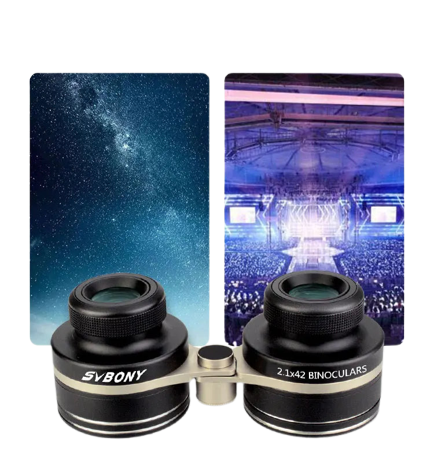 Jumelles Théâtre et Opéra SVBONY SV407, 2.1x42mm pour Vision Nocturne et Constellations