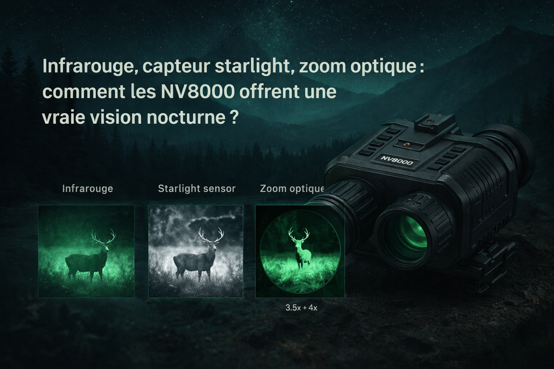 Infrarouge, capteur starlight, zoom optique : comment les NV8000 offrent une vraie vision nocturne ? - Jumelles.Store