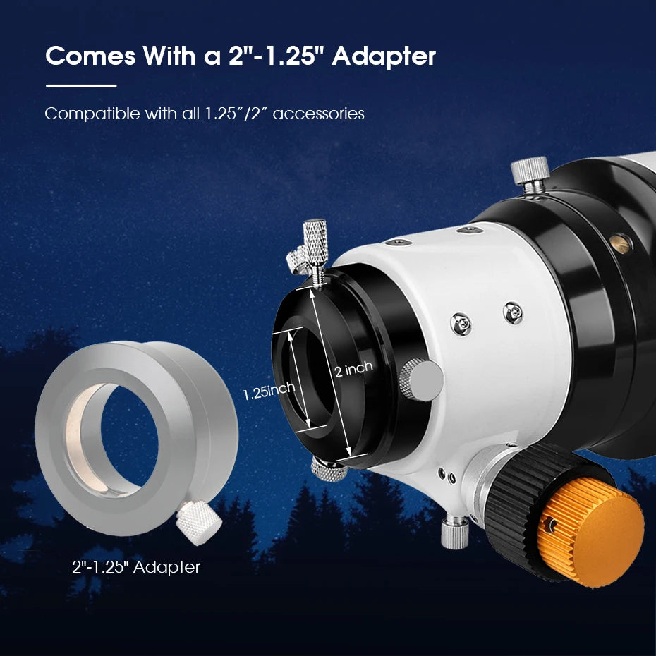 Lunette astronomique apochromatique ED FPL-51 F/6-F/7 pour astrophotographie et observation planétaire