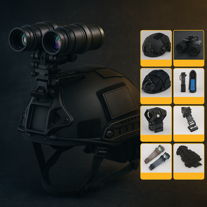 Casque Tactique FASK avec Vision Nocturne (PVS-15) et Accessoires pour Activités Extérieures