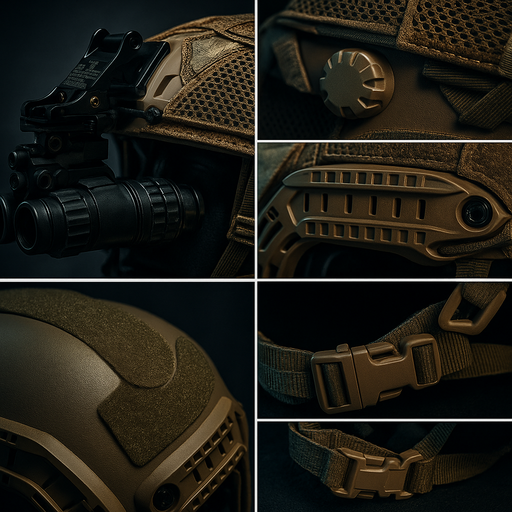 Casque Tactique FASK avec Vision Nocturne (PVS-15) et Accessoires pour Activités Extérieures