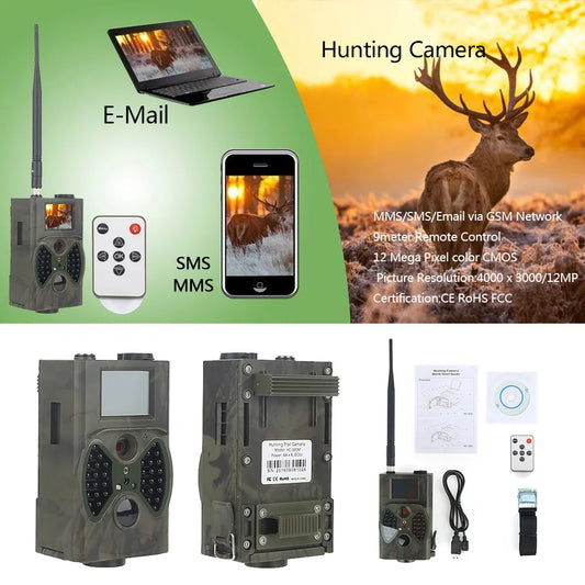 Caméra de Chasse Vision Nocturne HC-300M - 16MP avec Capteur Infrarouge et Envoi MMS