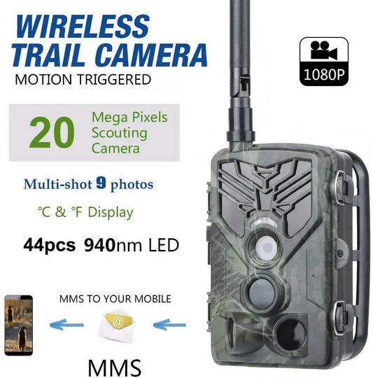 Caméra de Chasse HC810M – 20MP, Vision Nocturne Infrarouge, GSM/MMS/SMS, Étanche IP65