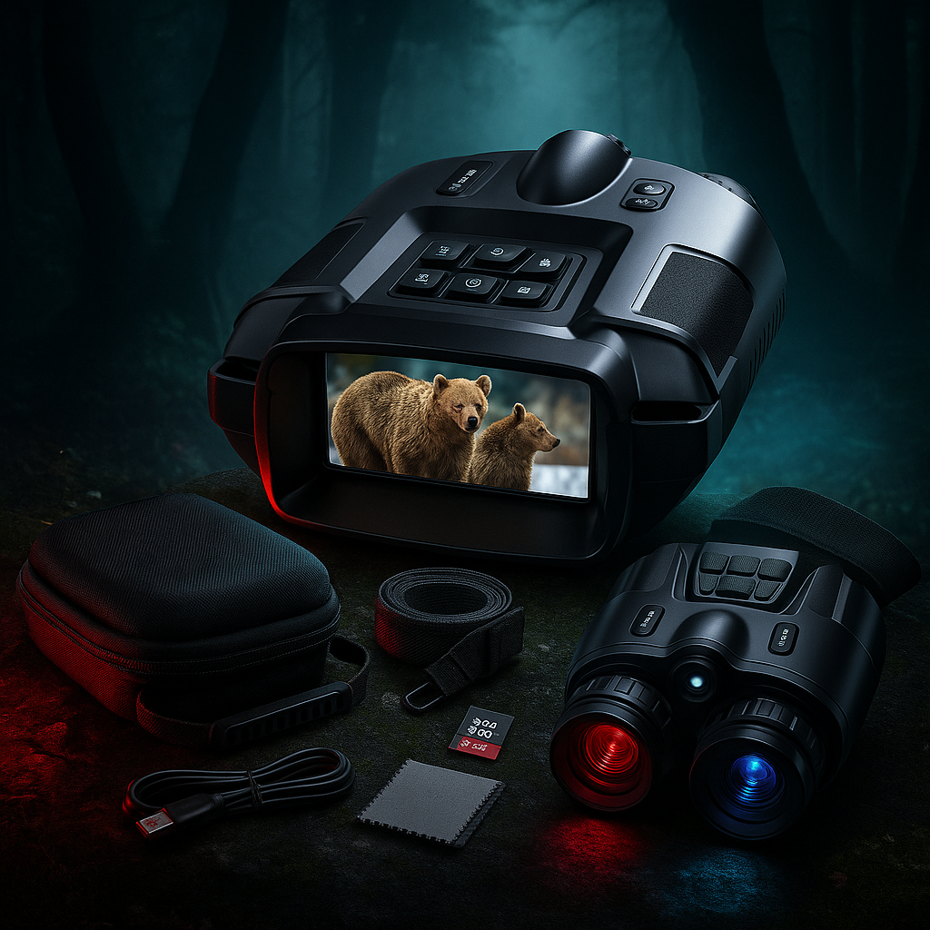 Hutact Binocolo A Visione Notturna Digitale 2-7x21 Con IR E Scheda TF Da 32GB – Per Fotografie E Video Giorno/notte - 3