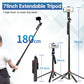 Trépied Selfie Stick 1.8m avec Tête Panoramique et Télécommande