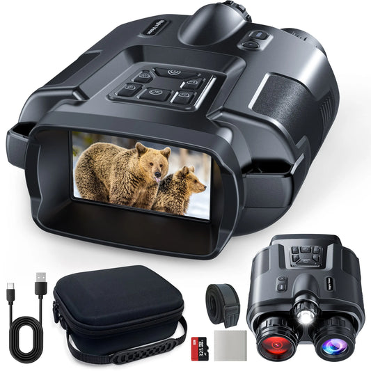Jumelles Vision Nocturne 4K avec Zoom Numérique et Éclairage Tactique