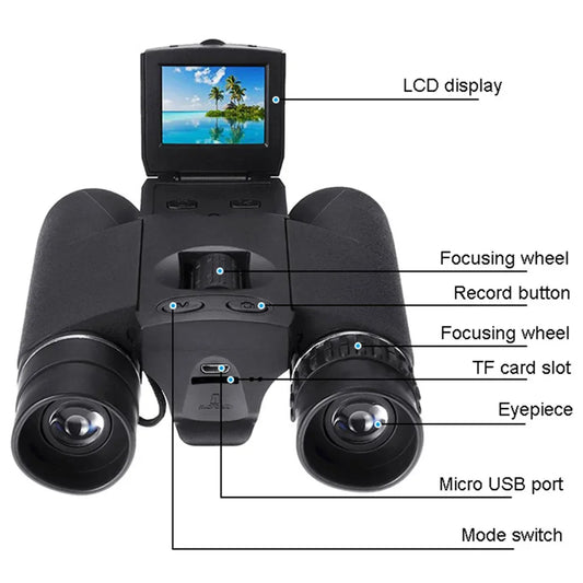 Jumelles Numériques 10x25 avec Zoom et Écran LCD 2" pour Performance Nocturne