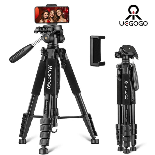 Trépied Professionnel 187cm pour Caméra, Jumelles et Téléphone 360°