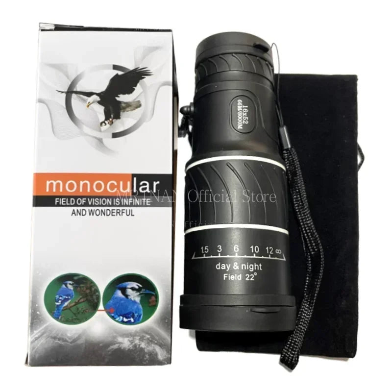 Monoculaire 16X52 HD avec Vision Nocturne et Portée Longue pour Chasse