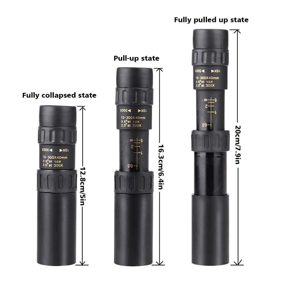 Télescope Monoculaire 10-300x avec Lentille IR et Stabilisation Avancée