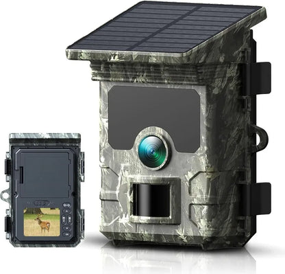 Caméra de Chasse H-201 - 30MP Vision Nocturne Infrarouge avec Panneau Solaire Intégré