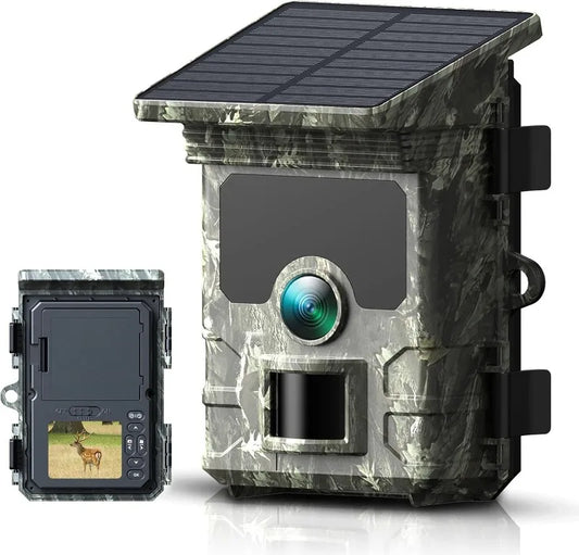 Caméra de Chasse H-201 - 30MP Vision Nocturne Infrarouge avec Panneau Solaire Intégré