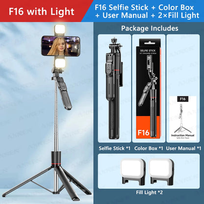 F16 Selfie Stick Trépied : Capture Panoramique 360° et Télécommande Bluetooth