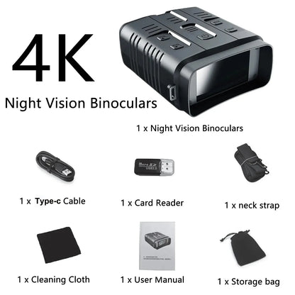 Jumelles de Vision Nocturne 4K avec Zoom Numérique et Infrarouge Puissant