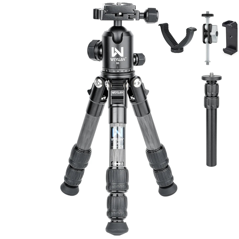 Trépied de Table Léger en Fibre de Carbone pour Appareil Photo DSLR 10kg