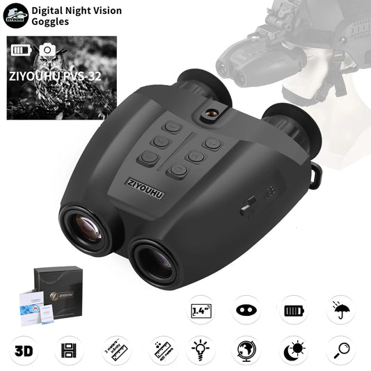 PVS-32: Jumelles Vision Nocturne Numériques avec Caméra Vidéo 1080P et Zoom Puissant