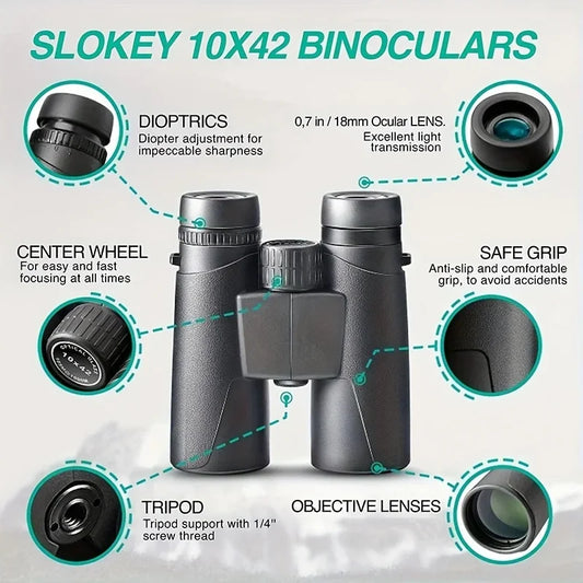 Jumelles Compactes 10x42 pour Randonnée et Observation Longue Distance