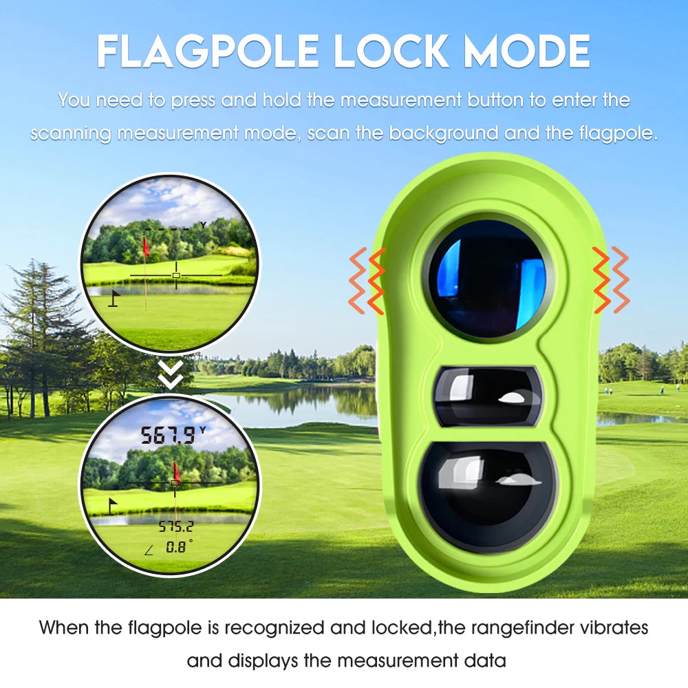 Télémètre Golf avec Compensation de Pente et Verrouillage de Drapeau