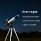 Télescope Astronomique F40040M Haute Puissance 40x40mm pour Observation Nocturne