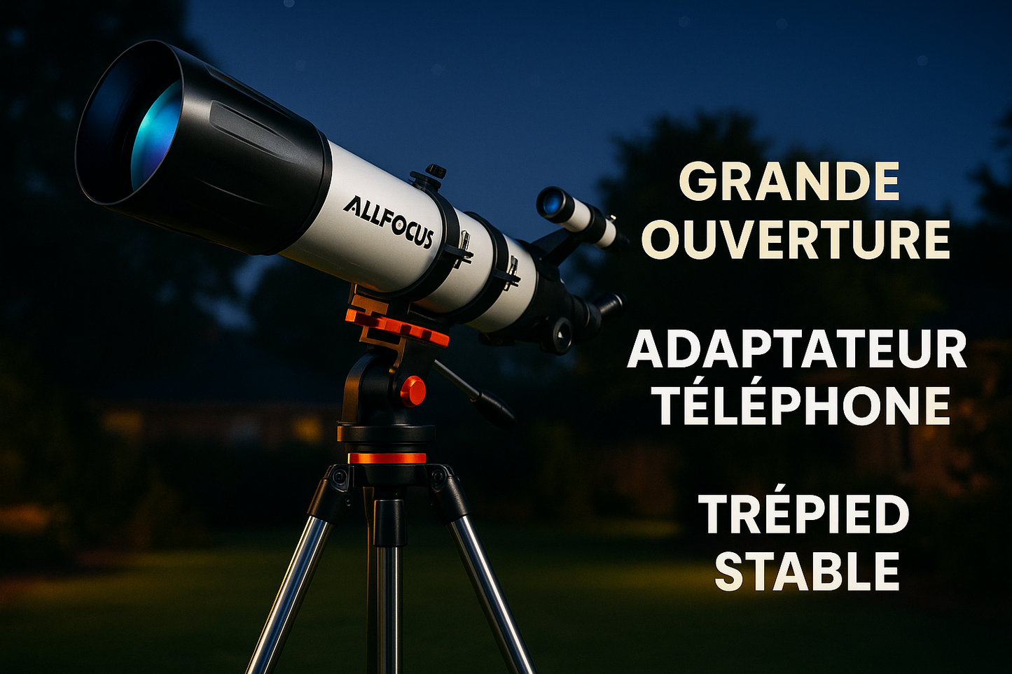 Télescope Astronomique Haute Puissance avec Large Ouverture et Trépied Stable